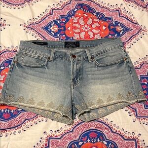 Lucky Brand Light Blue Denim Shorts with Embroidered Hem